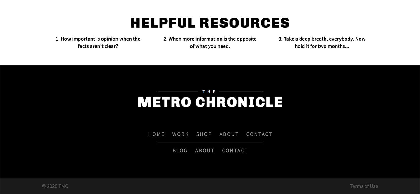 Chronicle Pro Footer Screenshot
